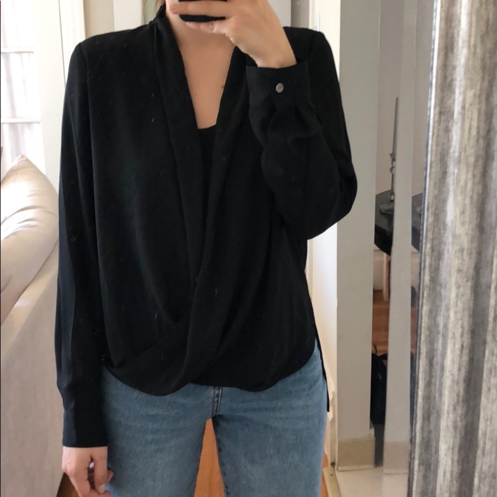 Vince Camuto Black Drape blouse